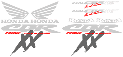 Complete Honda Blackbird CBR XX 1100 Decal Set Early Model